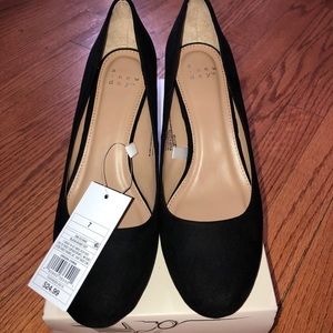 Black Suede Wedge Heels